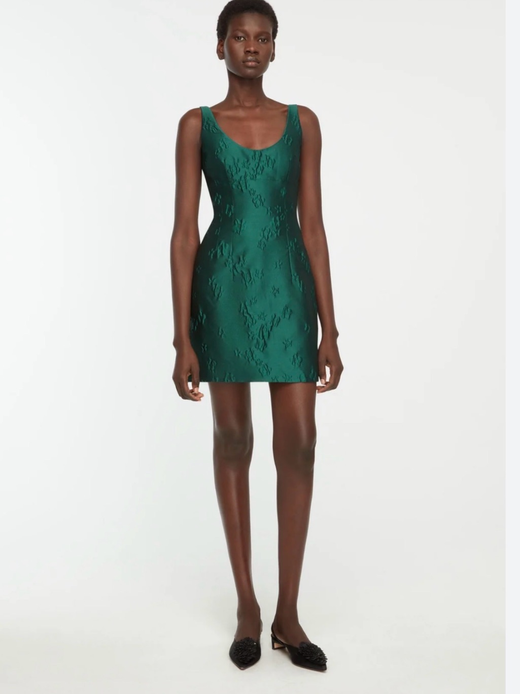 Nwt $1420 Emilia Wickstead Green Einna Floral Cloqu Mini Dress
